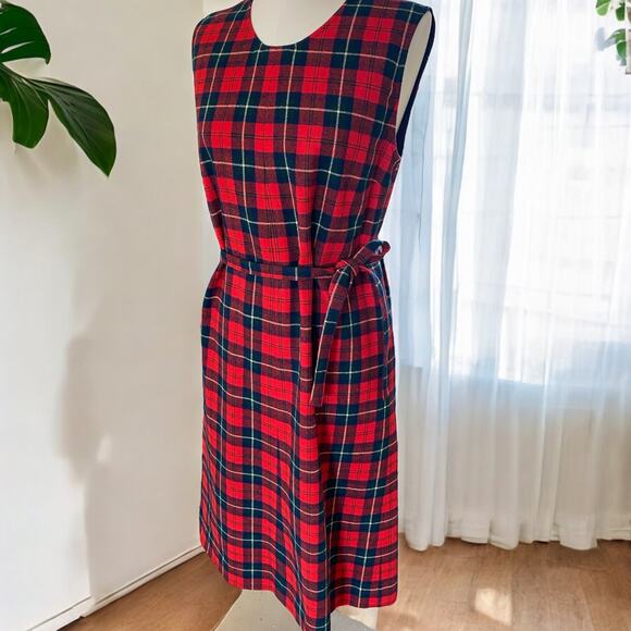 Pendleton Dresses & Skirts - Vintage Wool Pendleton Jumper Dress Sleeveless Red Tartan Plaid size 14